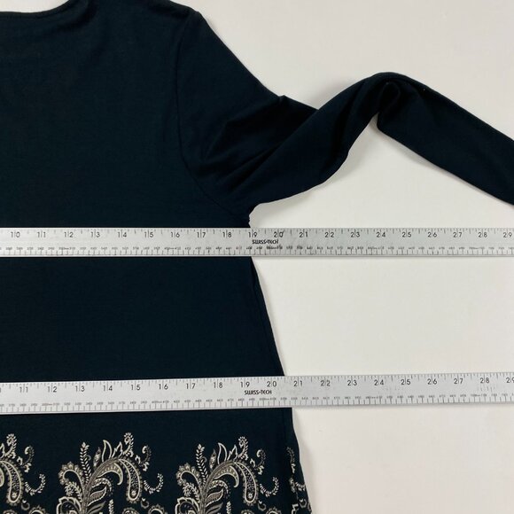 NWOT J. Jill Wearever Collection Long Sleeve Paisley Border Tunic Top Blouse M - Picture 11 of 16